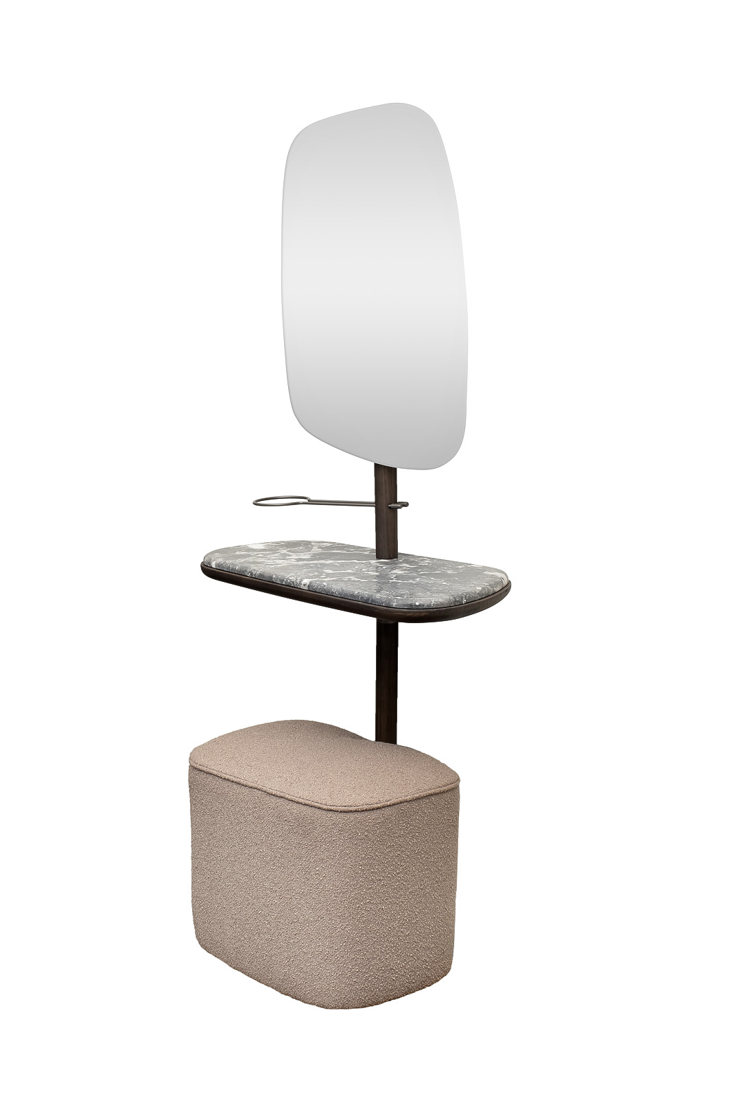 Зеркало с полкой и пуфом 2