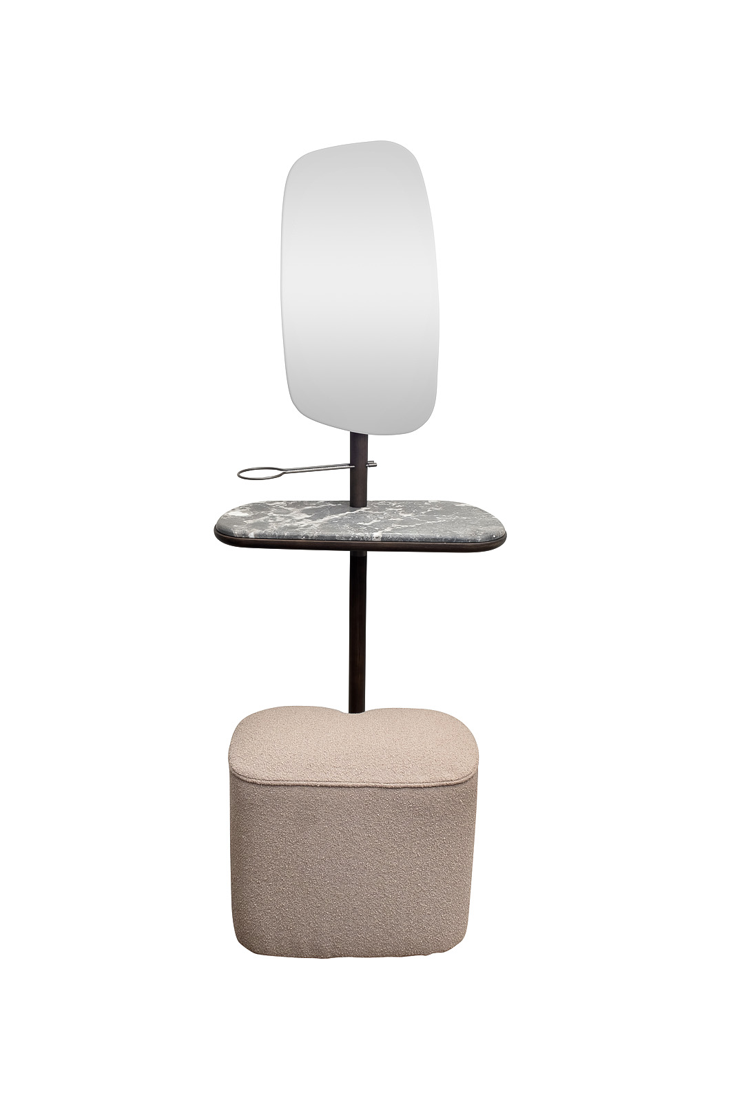 Зеркало с полкой и пуфом 1