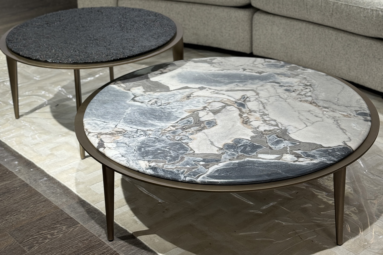 Стол журнальный круглый со стеклом 4