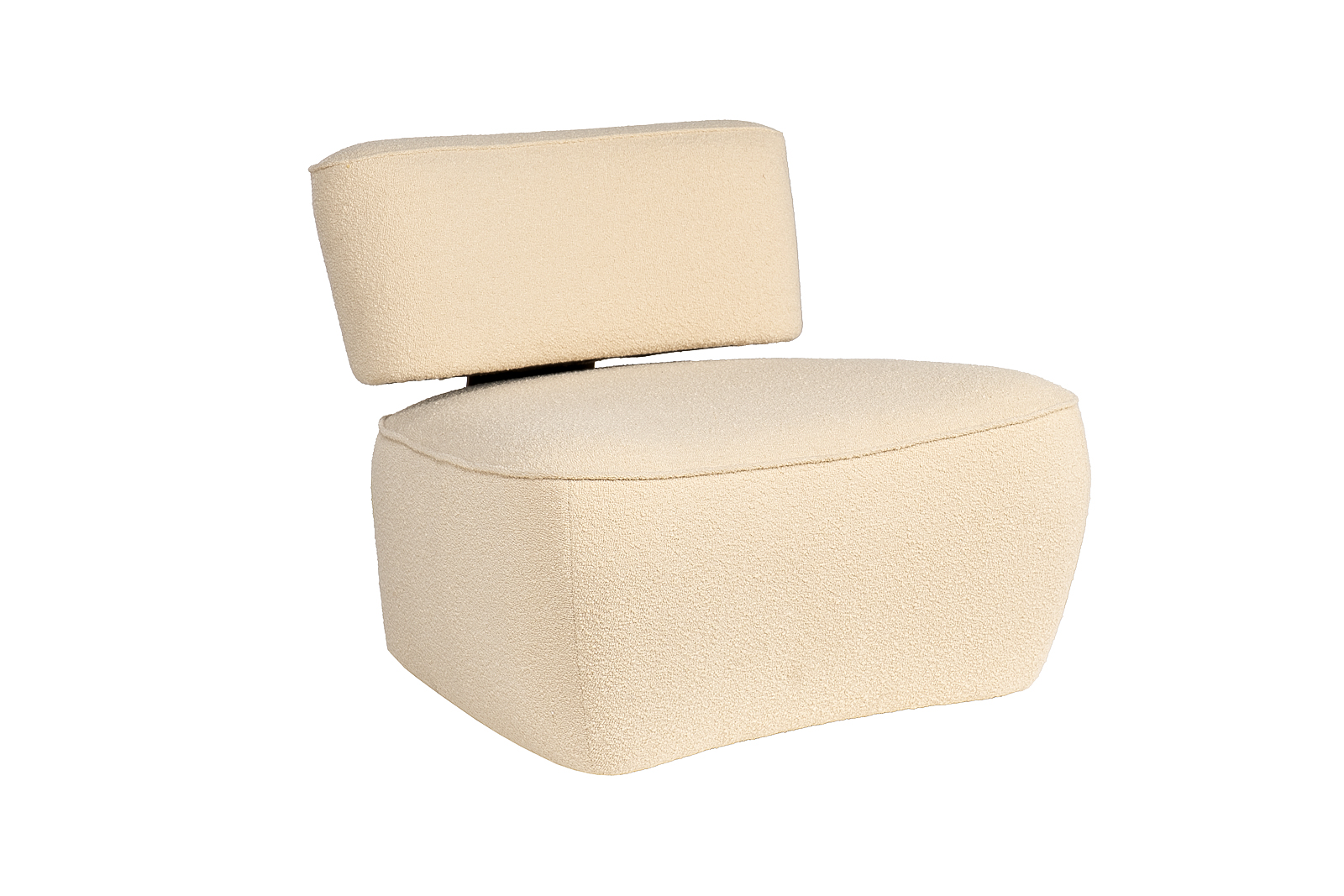 Кресло без подлокотников букле бежевое 2