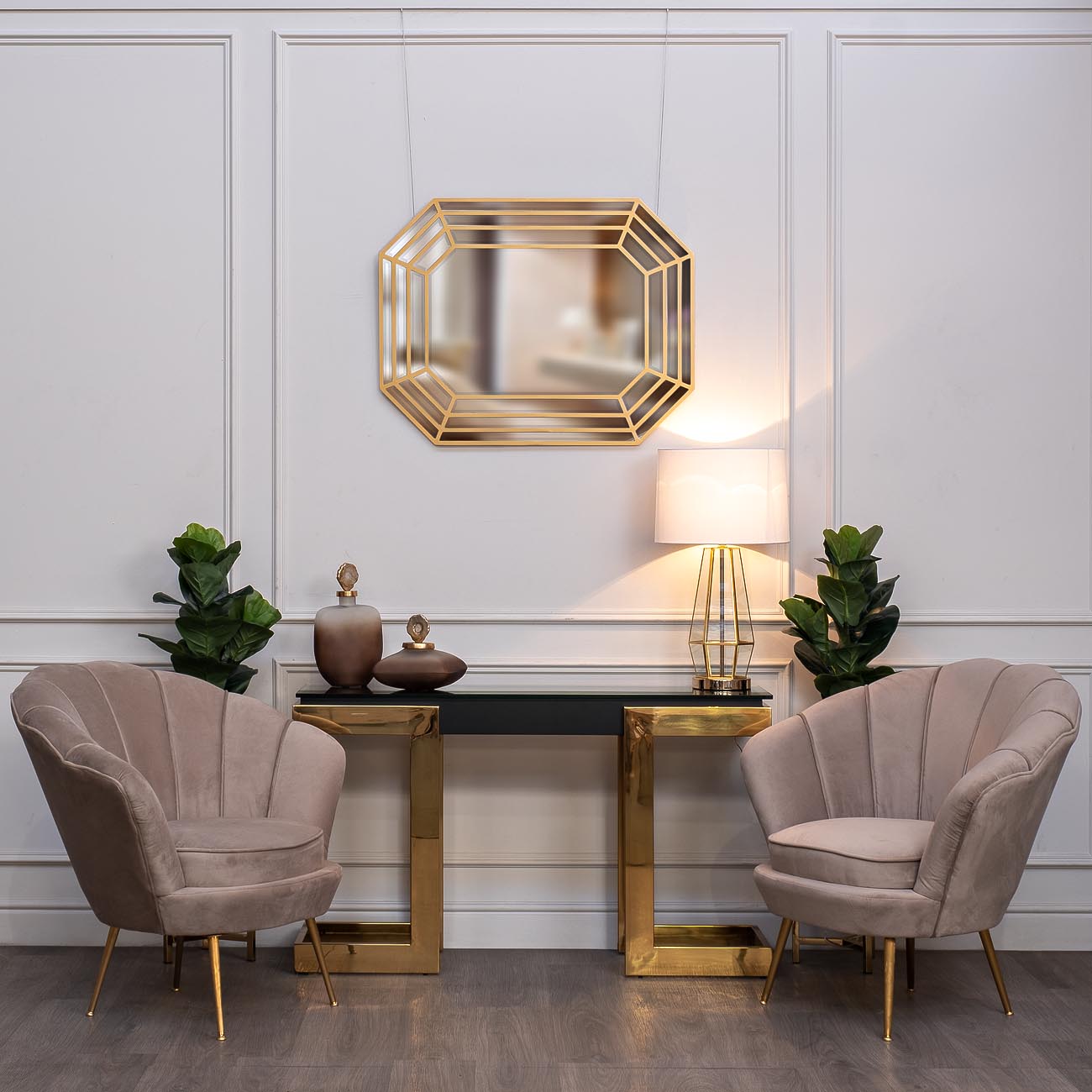 Консоль Марбелла (Marbella) черная/золото 6