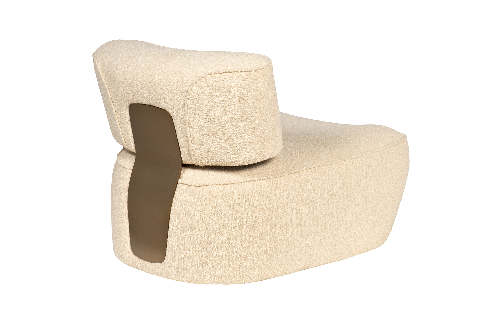 Кресло без подлокотников букле бежевое 3