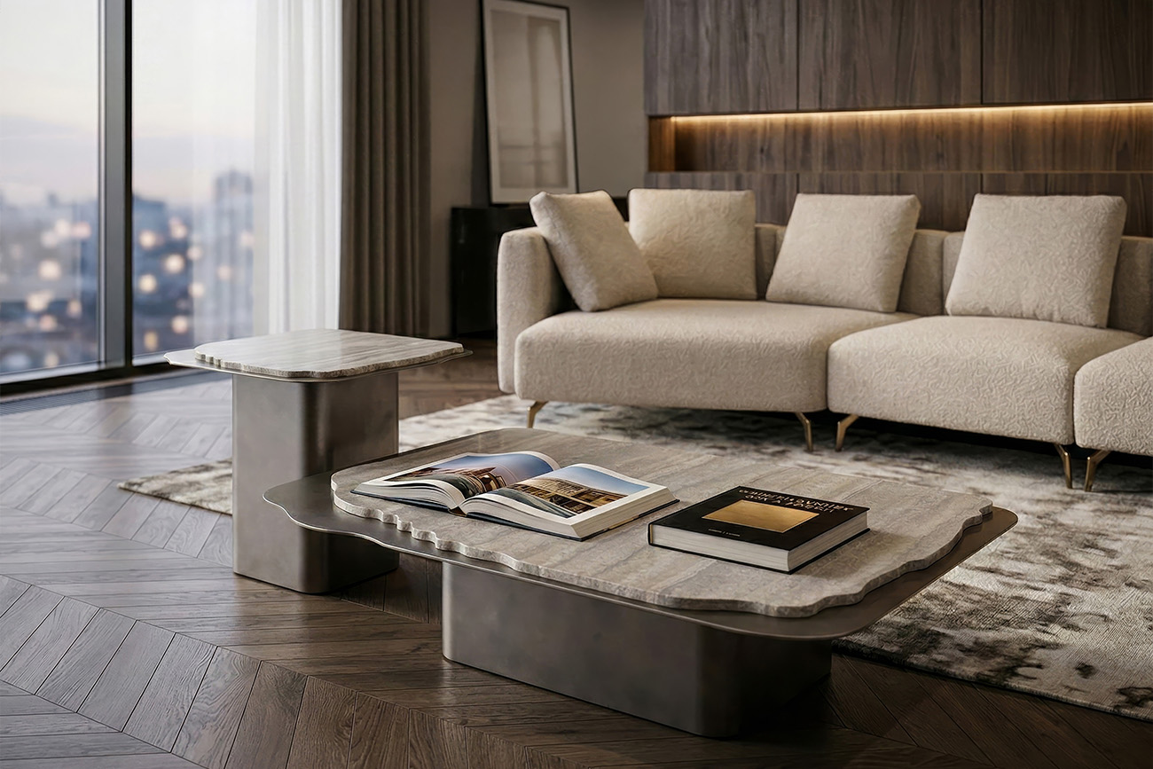 Стол журнальный Травертин (Travertine) 10