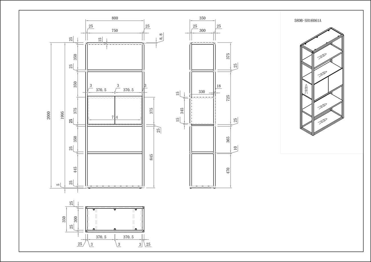 Стеллаж Спейс (Space) с дверцами 5