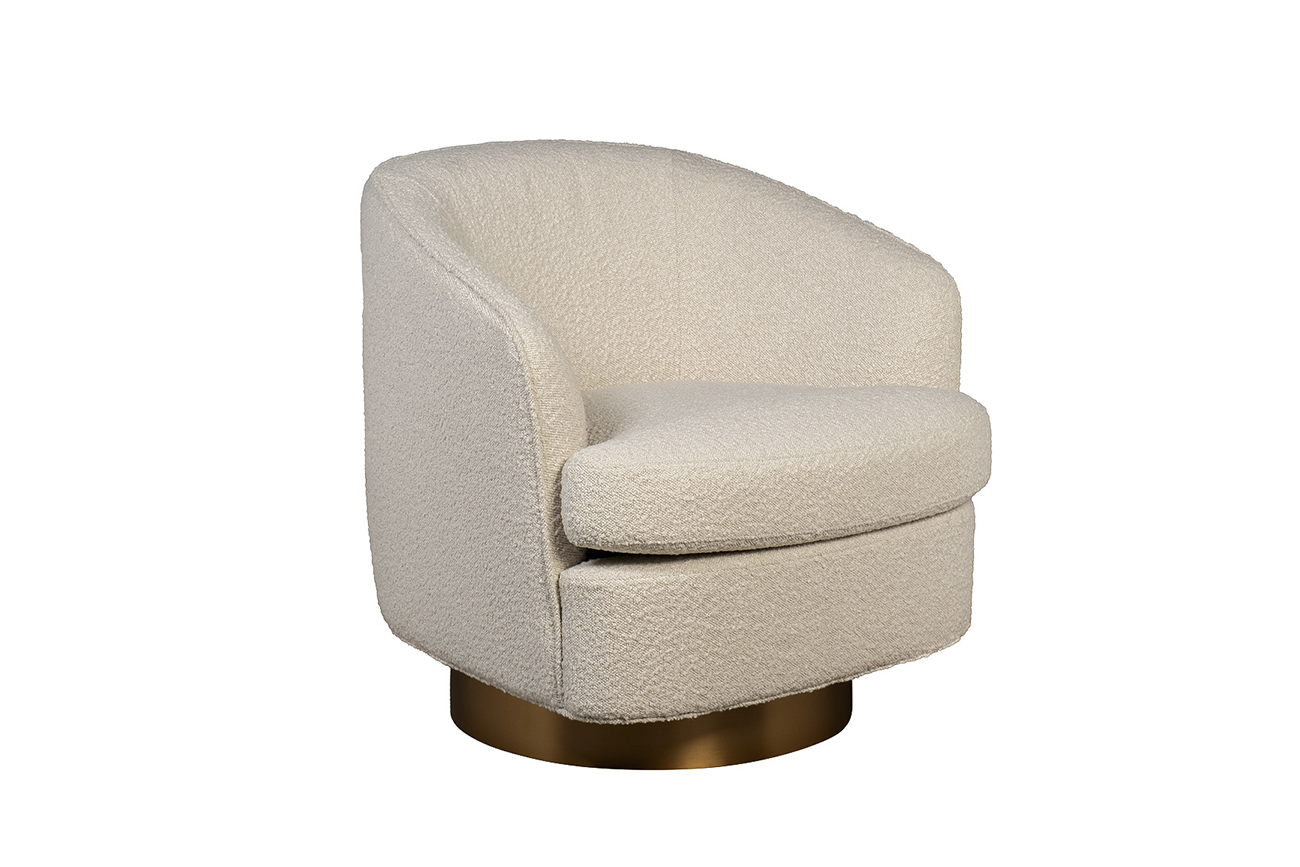Кресло поворотное букле бежевое 2