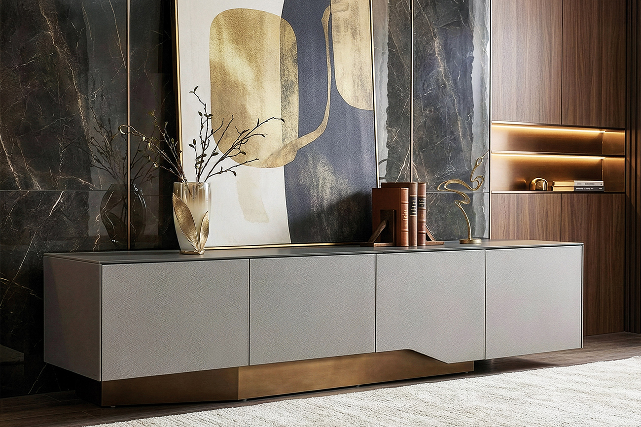 Тумба под телевизор со стеклянной столешницей 7