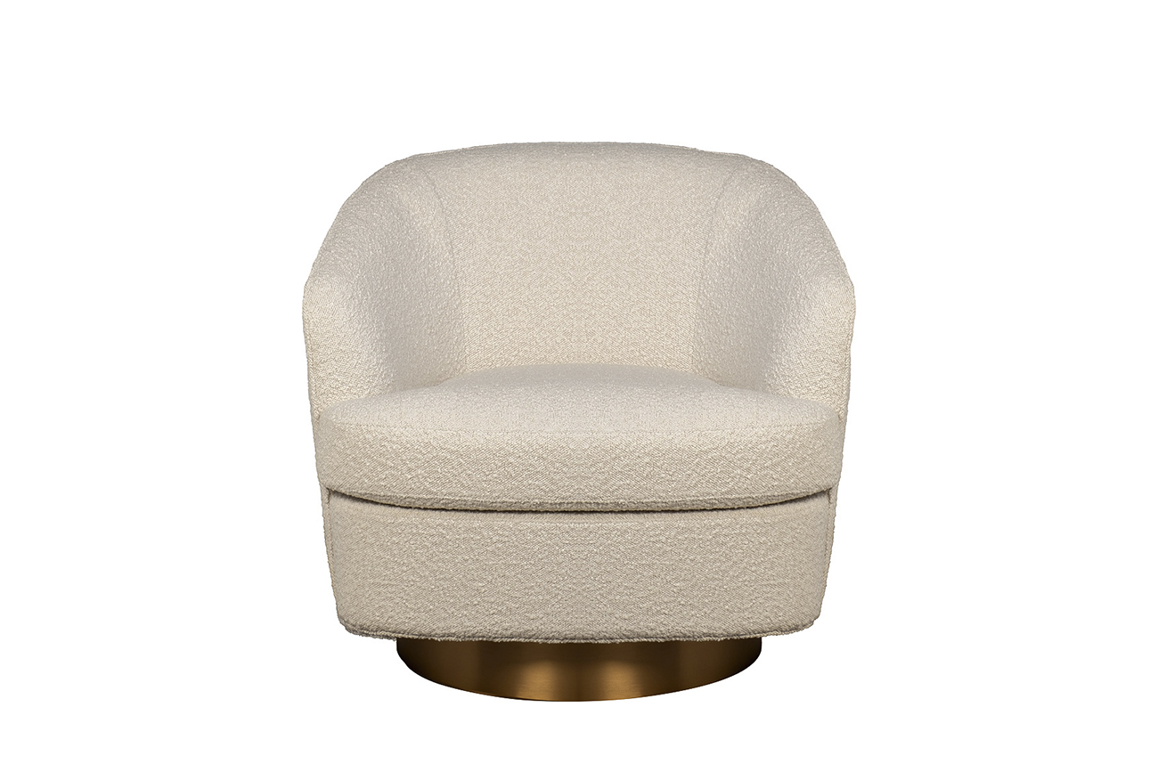 Кресло поворотное букле бежевое 1