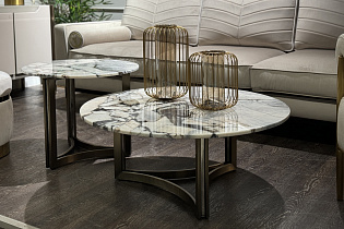 Стол журнальный круглый мраморный