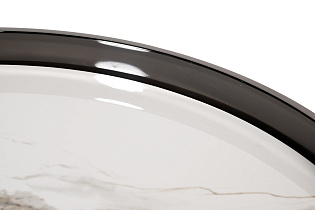 Стол журнальный белый керамогранит/черный хром