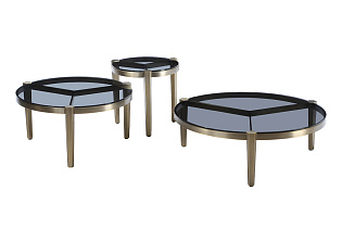 Стол журнальный круглый со стеклом