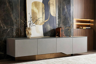 Тумба под телевизор со стеклянной столешницей