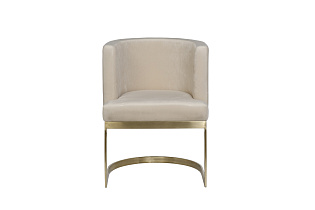 Стул на металлическом каркасе светло-бежевый