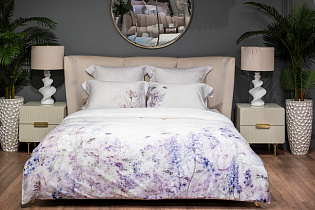 Комплект постельного белья "Фиори" сиренево-белый 220х200см с наволочками 50х70см