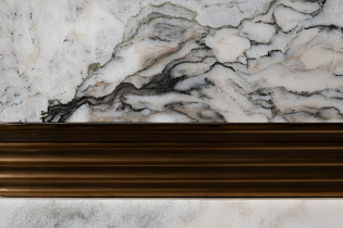 Тумба под телевизор светлый шпон/мраморная столешница 5 (превью)