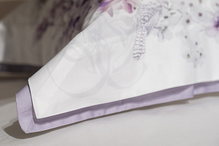 Комплект постельного белья "Фиори" сиренево-белый 220х200см с наволочками 50х70см