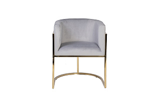 Кресло велюровое серо-голубое