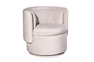 Кресло поворотное велюровое кремовое